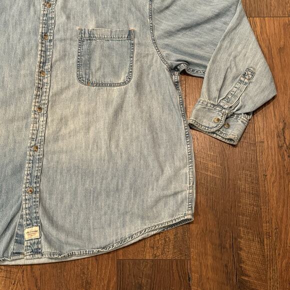 Vintage Levis Shirt Men's 2XL Blue Denim Button Down Shirt Western Pocket VTG - Picture 3 of 10